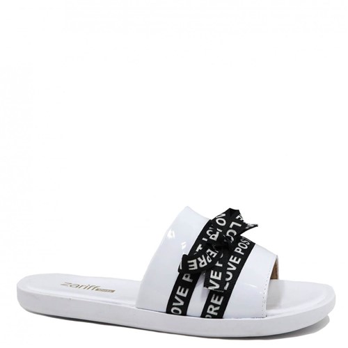 Chinelo Zariff Shoes Slide Lettering Branco