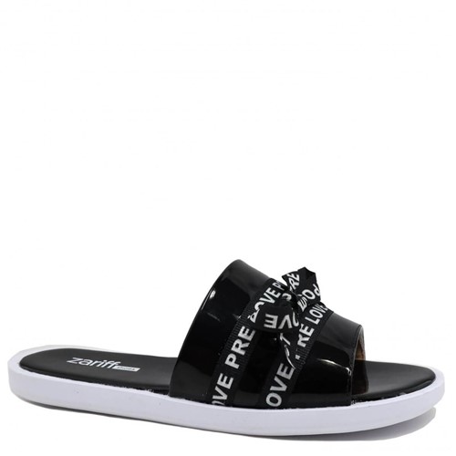 Chinelo Zariff Shoes Slide Lettering Preto