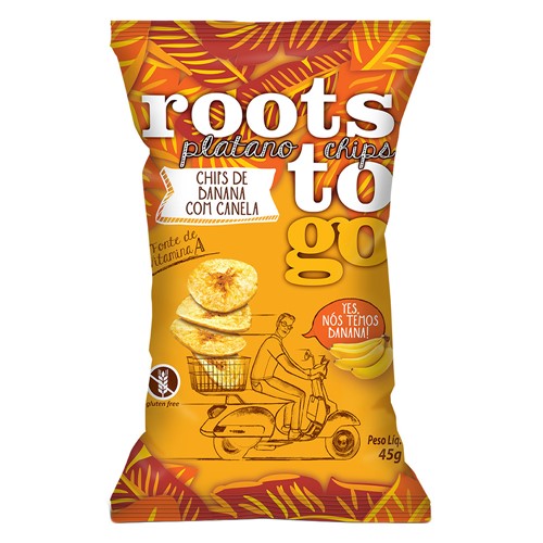 Chips Banana com Canela Roots To Go com 45g