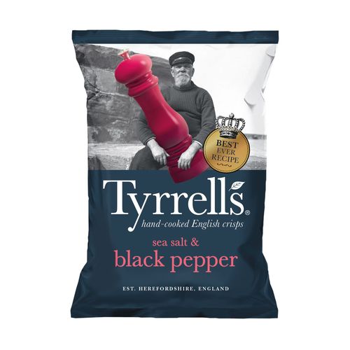 Chips Batata Black Pepper Sal Marinho com Pimenta-Do-Reino - Tyrrells - 150g