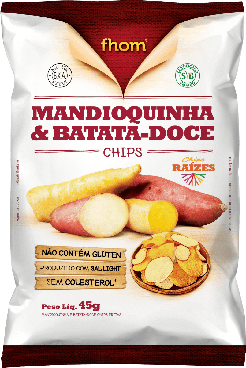 Chips Batata Doce e Mandioquinha 45g - Fhom