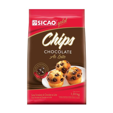 Chips Chocolate Forneáveis ao Leite Nobre 1,01kg - Sicao