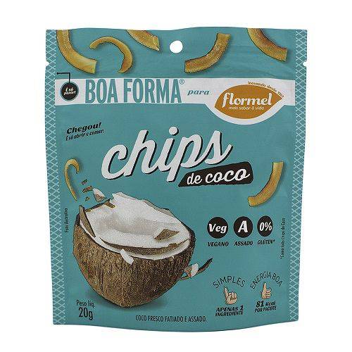 Chips (lascas) de Coco Natural Flormel 20g