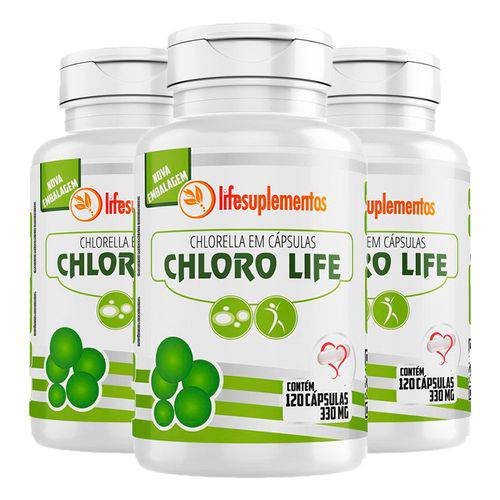Chloro Life Chlorella - 3 Un de 120 Cápsulas - Melcoprol