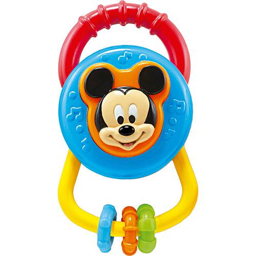 Chocalho Baby Mickey Azul com Vermelho e Amarelo - Disney