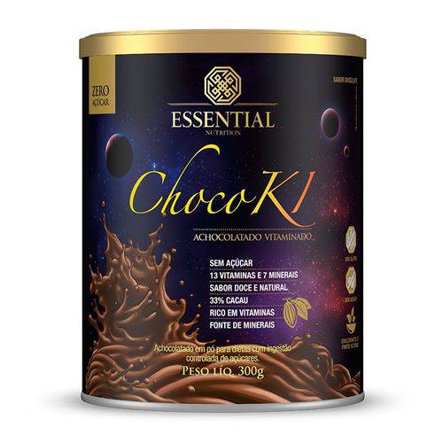Chocoki Achocolatado Vitaminado 300g Sem Açúcar - Essential
