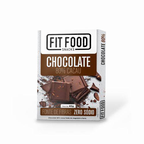 Chocolate 80% Cacau - 40g - Fit Food