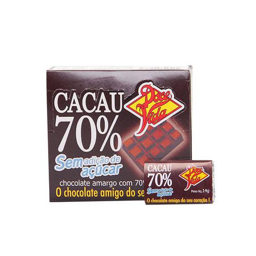 Chocolate Amargo com 70 de Cacau Sem Açúcar Doce Vida
