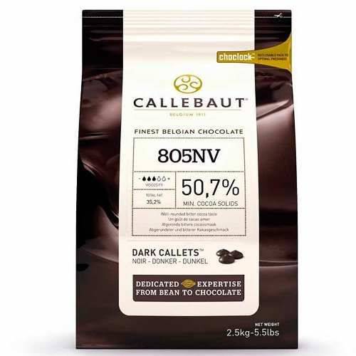 Chocolate Amargo em Gotas Callebaut Nº 805 50,7% Cacau 2,5kg
