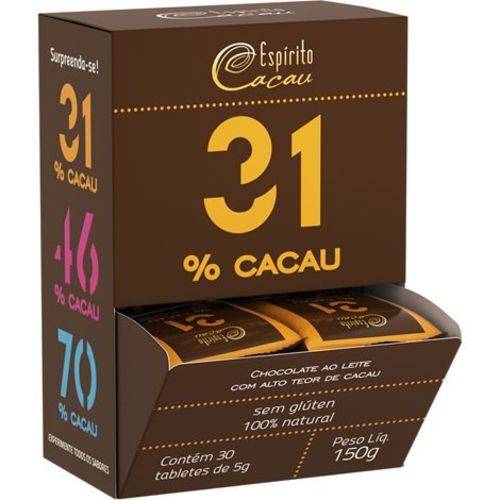 Chocolate ao Leite 31% 30un X 5g Espirito Cacau