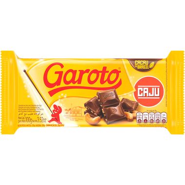 Chocolate ao Leite com Castanha de Caju Garoto 100g