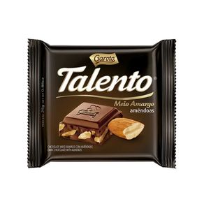 Chocolate ao Leite Meio Amargo Talento Garoto 90g