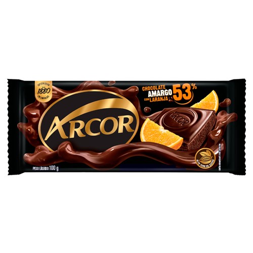 Chocolate Arcor Amargo com Laranja 100g
