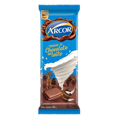 Chocolate Arcor ao Leite com 50g