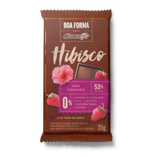 Chocolate Boa Forma Hibisco com Morango 25g