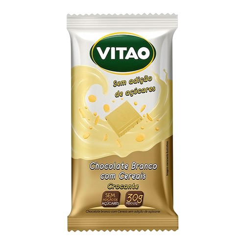 Chocolate Branco Vitao Zero Açúcar com Cereais Crocante 30g