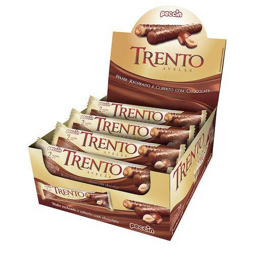 Chocolate com Wafer Trento Recheio Avelã C/16 - Peccin