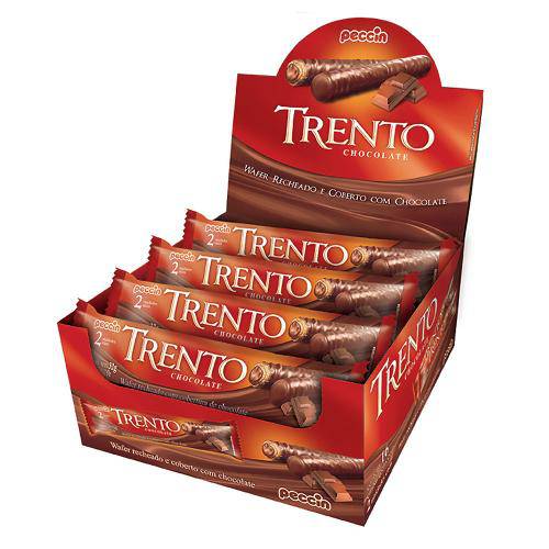 Chocolate com Wafer Trento Recheio Chocolate C/16 - Peccin