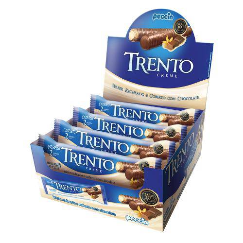Chocolate com Wafer Trento Recheio Creme C/16 - Peccin