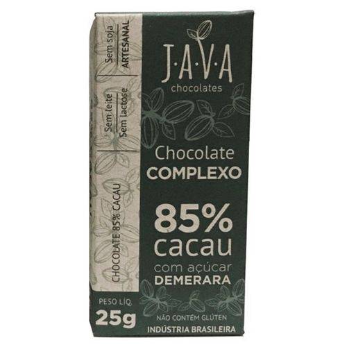 Chocolate Complexo 85% Cacau com Acucar Demerara 25g - Java
