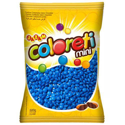 Chocolate Confeitos Coloreti Azul 500g Tipo Confete Mm