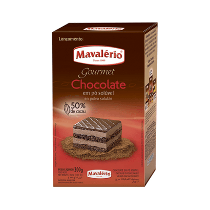 Chocolate em Pó Solúvel 50% Cacau 200g Mavalério
