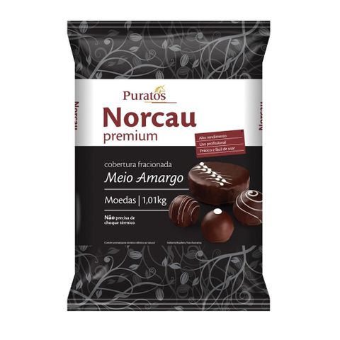 Chocolate Fracionado Cobertura Gotas Meio Amargo 1,01kg - Norcau Premium