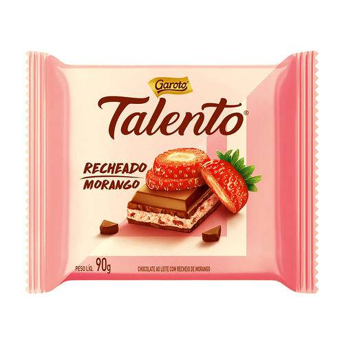 Chocolate Garoto 90g Talento Recheado Morango