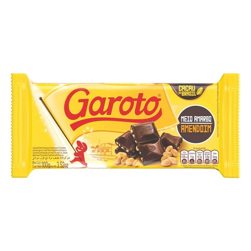 Chocolate Garoto Meio Amargo com Amendoim 100g