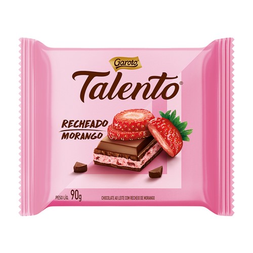 Chocolate Garoto Talento Recheado Morango 90g