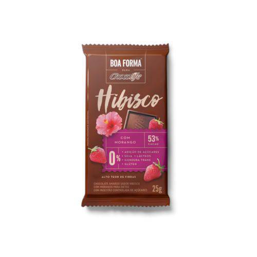 Chocolate Hibisco com Morango Boa Forma 53% Cacau 25g - Chocolife