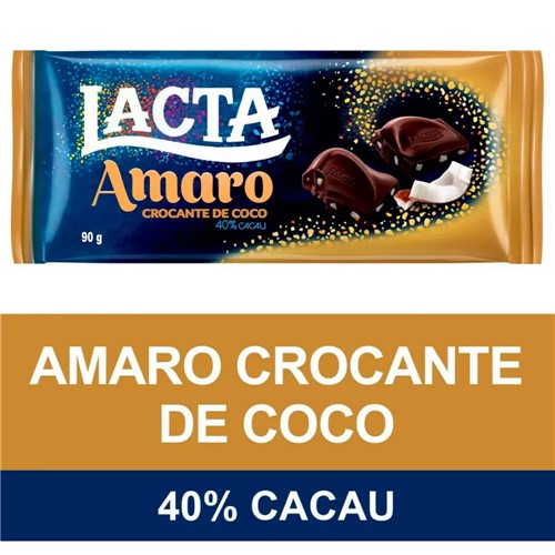 Chocolate Lacta Amaro Crocante de Coco 90g