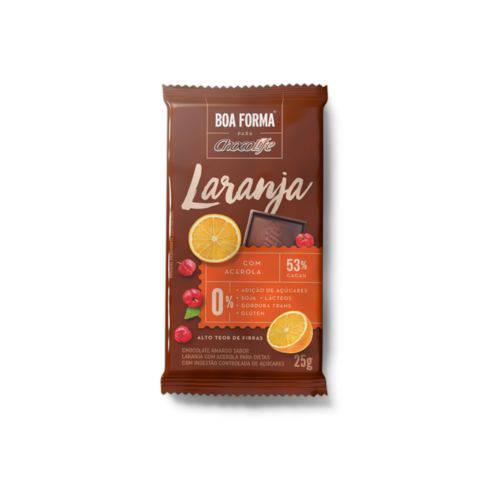 Chocolate Laranja com Acerola Boa Forma 53% Cacau 25g - Chocolife