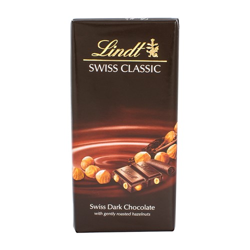 Chocolate Lindt Swiss Classic Dark com Pedaços de Avelãs com 100g