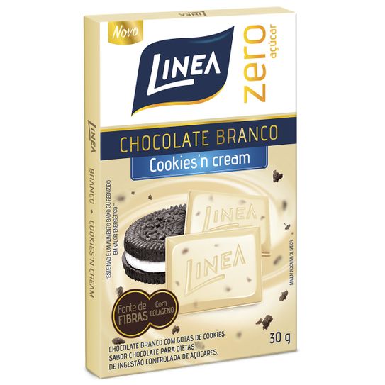 Chocolate Linea Branco Zero Açucar Cookieas Cream 30g
