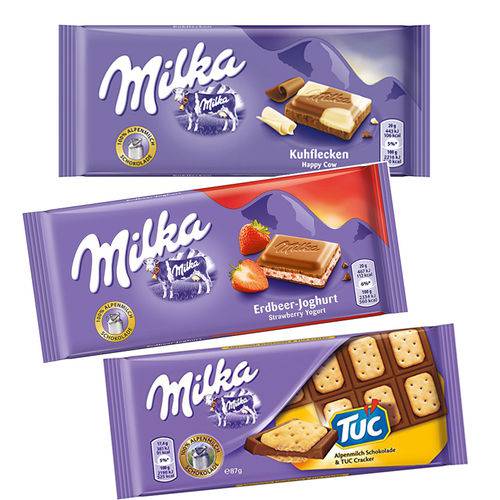 Chocolate Milka - 3 Barras 100g Sabores Diversos
