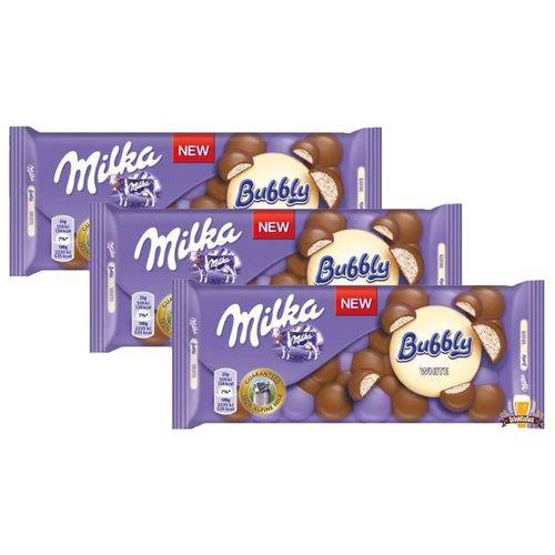 Chocolate Milka Bubbly Branco 95g - Kit com 03 Unidades