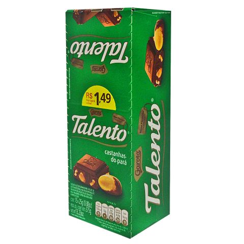 Chocolate Mini Talento Verde Castanha Pará 15X25g - Garoto