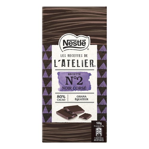 Chocolate Nestlé Les Recettes de L'atelier N°2 Dark Intenso 80% Cacau 100g