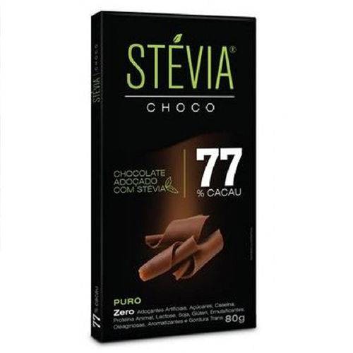 Chocolate Stévia Choco 77% Cacau Adoçado com Stévia 80g Stévia