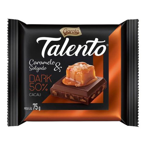 Chocolate Talento Dark Caramelo e Sal 75g C/15 - Garoto