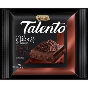 Chocolate Talento Dark Nibs Cacau Garoto 75g