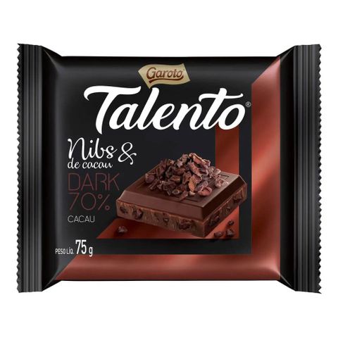 Chocolate Talento Dark Nibs de Cacau C/15 - Garoto
