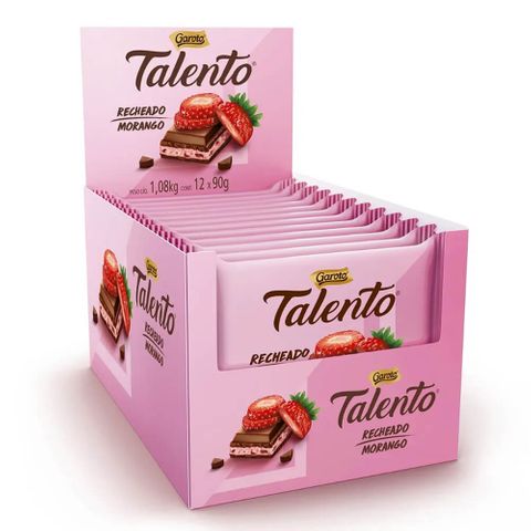 Chocolate Talento Recheado Morango 90g C/12 - Garoto