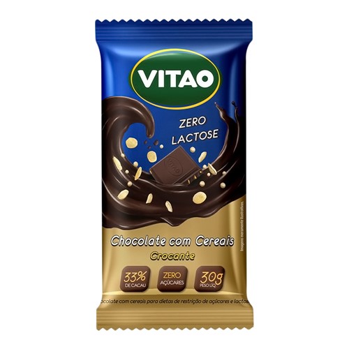 Chocolate Vitao Zero Lactose com Cereais Crocante 30g