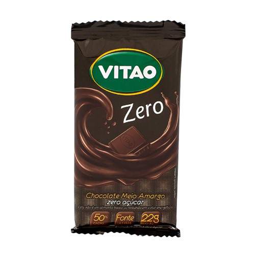 Chocolate Vitao Zero Meio Amargo Zero Açúcar com 22g