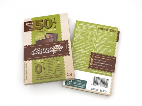Chocolife 50% Cacau 25g - Chocolife
