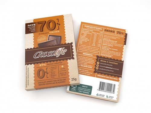 Chocolife 70% Cacau 25g - Chocolife