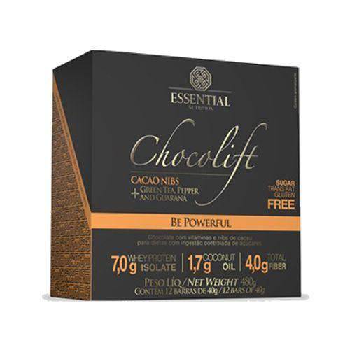 ChocoLift - 12 Barra 480g Cacao Nibs- Essential Nutrition