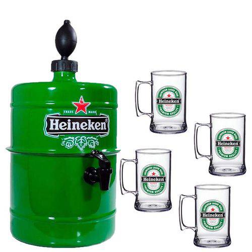 Chopeira Beer Chopp 4,2lts com 4 Copos Chopp Personalizados Heineken
